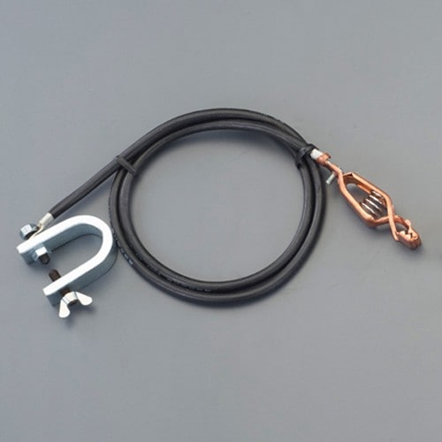 エスコ EA991JM-21 914mm アースクリップワイヤー(C型xワニ口/ゴム被覆ワイヤー) 1包 （ご注文単位1包）【直送品】