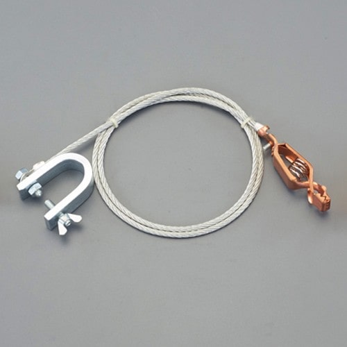 エスコ EA991JM-22 914mm アースクリップワイヤー(C型xワニ口) 1包 （ご注文単位1包）【直送品】