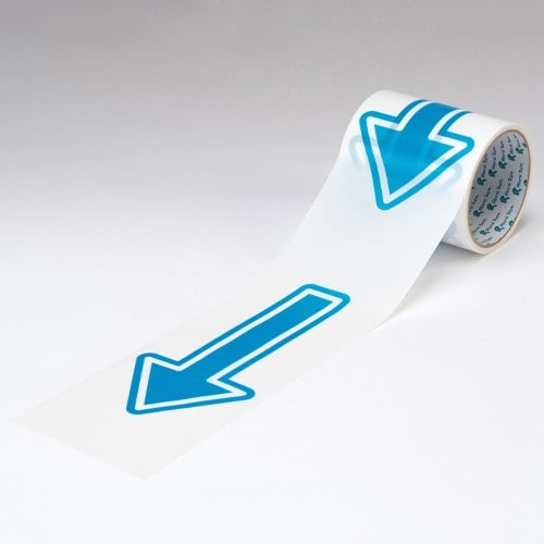エスコ EA944RR-53 100mmx10m 誘導用矢印テープ(床・壁面用/青) 1巻 （ご注文単位1巻）【直送品】