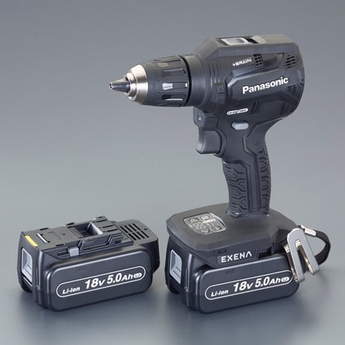 エスコ EA813PB-36A DC18.0V/5.0Ah ドライバードリル(黒/充電式) 1台 （ご注文単位1台）【直送品】