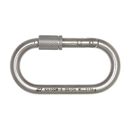 エスコ EA638JS-32 109x56x10mm 安全環付カラビナ(ステンレス/Wストッパー 1個 （ご注文単位1個）【直送品】