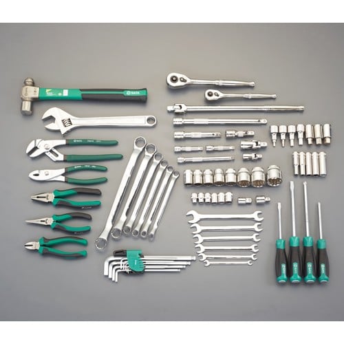 エスコ EA689SH-41 [70個組] 3/8・1/2DR 工具セット 1セット （ご注文単位1セット）【直送品】