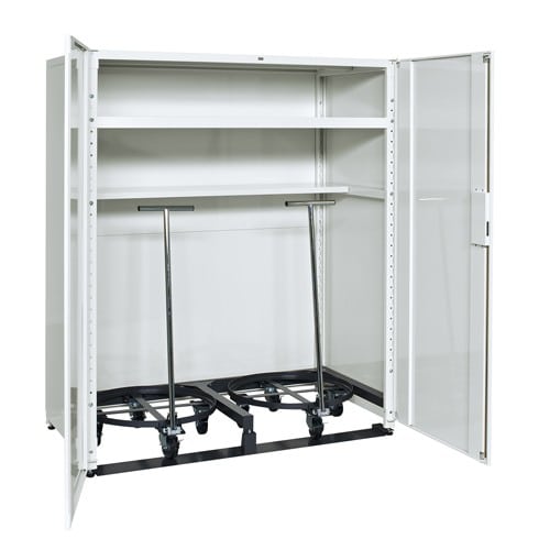 エスコ EA955CS-32 1500x790x1800mm ドラム缶保管庫(台車2台付) 1台 （ご注文単位1台）【直送品】