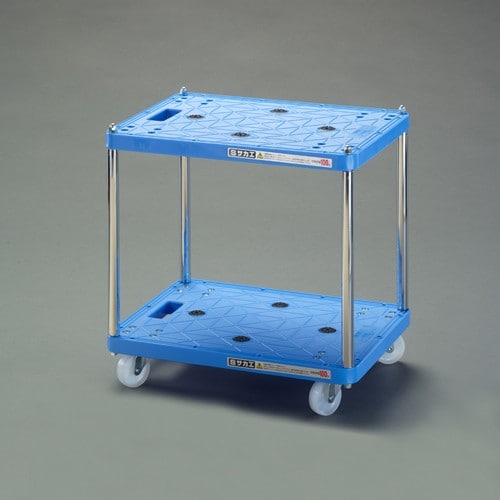 エスコ EA956SB-1 500x370x492mm/二段/80kg ツールワゴン(樹脂製) 1台 （ご注文単位1台）【直送品】