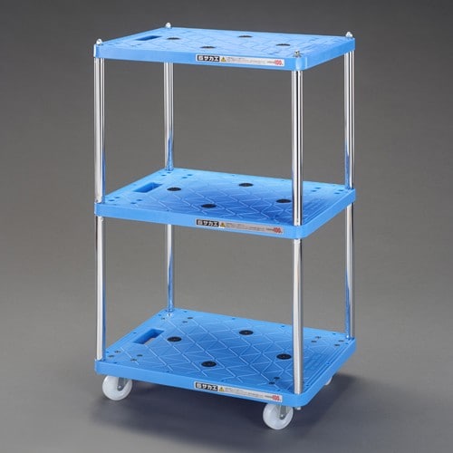 エスコ EA956SB-4 600x410x495mm/三段/70kg ツールワゴン(樹脂製) 1台 （ご注文単位1台）【直送品】