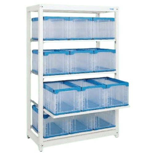 エスコ EA976FD-4 1250x570x1950mm コンテナプルラック(50L) 1台 （ご注文単位1台）【直送品】