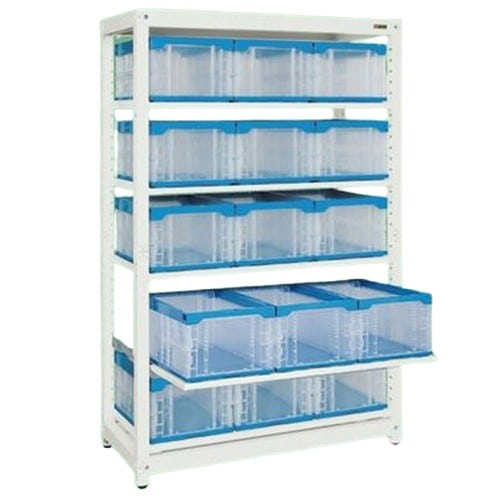 エスコ EA976FD-6 1250x570x1950mm コンテナプルラック(30L) 1台 （ご注文単位1台）【直送品】