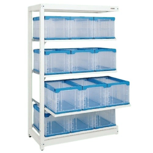 エスコ EA976FD-14 1200x570x1950mm コンテナプルラック(50L/連結用) 1台 （ご注文単位1台）【直送品】