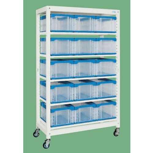 エスコ EA976FD-23 1250x570x2073mm コンテナラック(30L/移動式) 1台 （ご注文単位1台）【直送品】