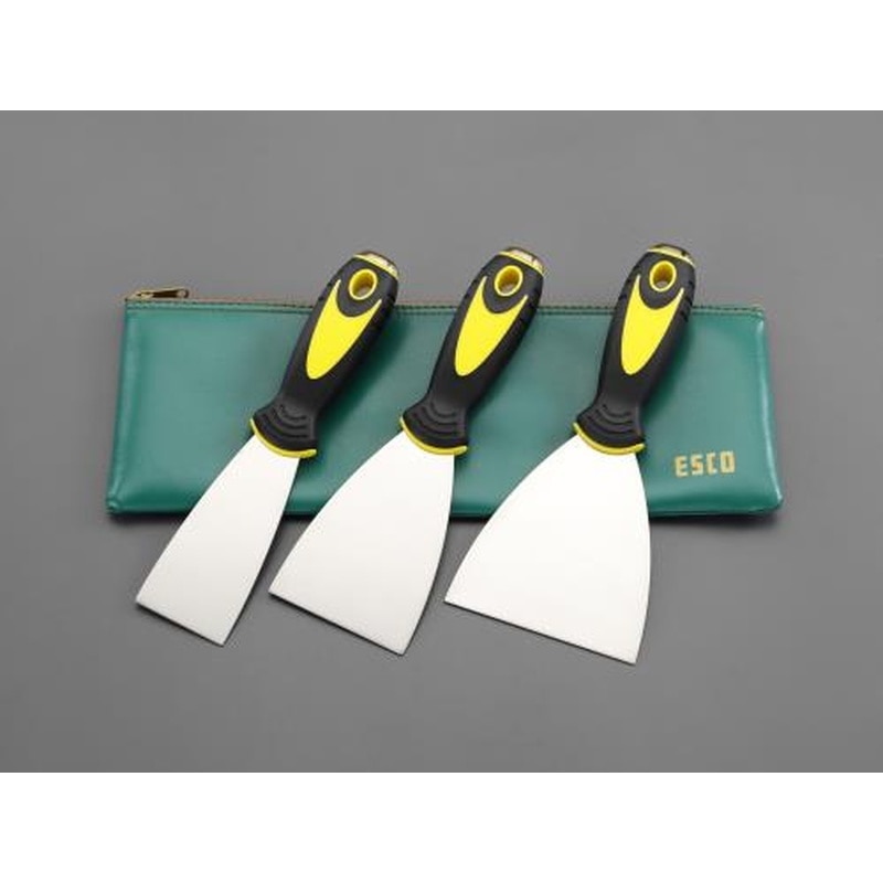 エスコ EA579AK-400 3本組パテべラセット(ステンレス/中硬) 1個(ご注文単位1個)【直送品】