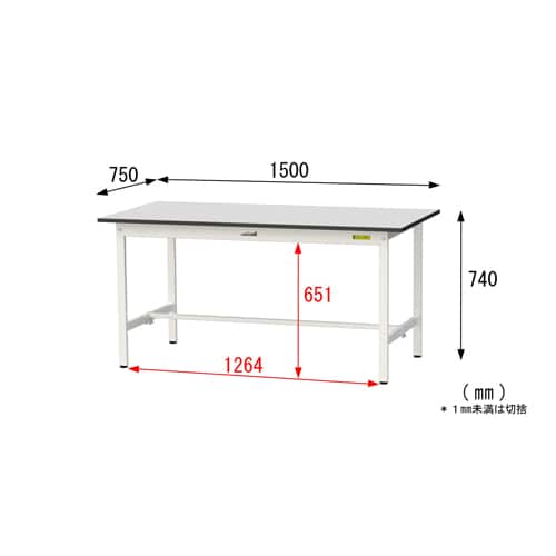 エスコ EA956TA-29 1500x750x740mm ワークテーブル(クリーンルーム対応) 1台 （ご注文単位1台）【直送品】