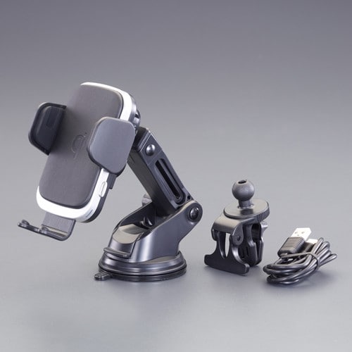 エスコ EA764A-138 スマホ用車載ホルダー (ワイヤレス充電Qi対応) 1個 （ご注文単位1個）【直送品】