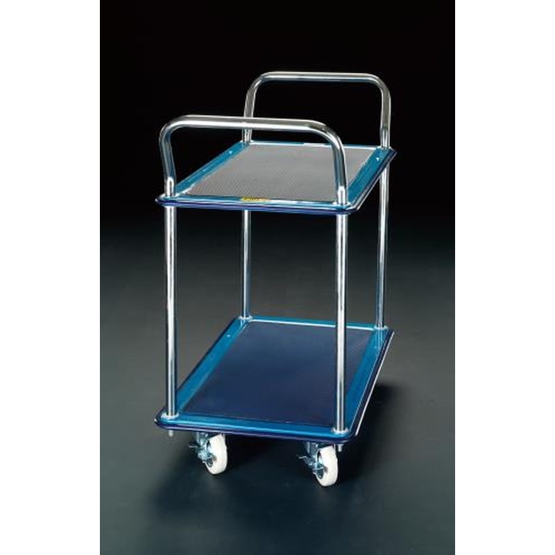 エスコ EA520BE-2 740x480mm/120kg運搬車(二段式/ブレーキ付) 1個（ご注文単位1個）【直送品】