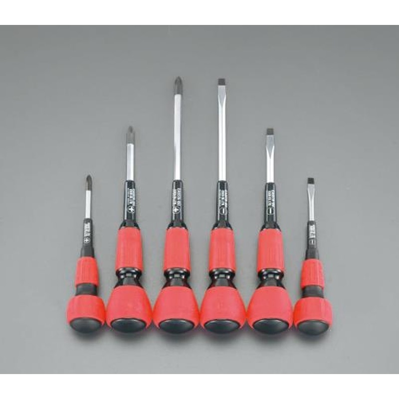 エスコ EA557AB-6 6本組［＋-]ドライバー(パワーグリップ電工) 1個（ご注文単位1個）【直送品】