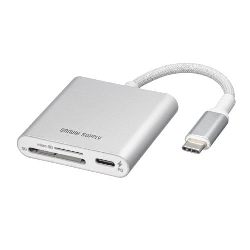 エスコ EA764A-196 USB3.2 カードリーダー(USB PD充電対応/Type C) 1個 （ご注文単位1個）【直送品】