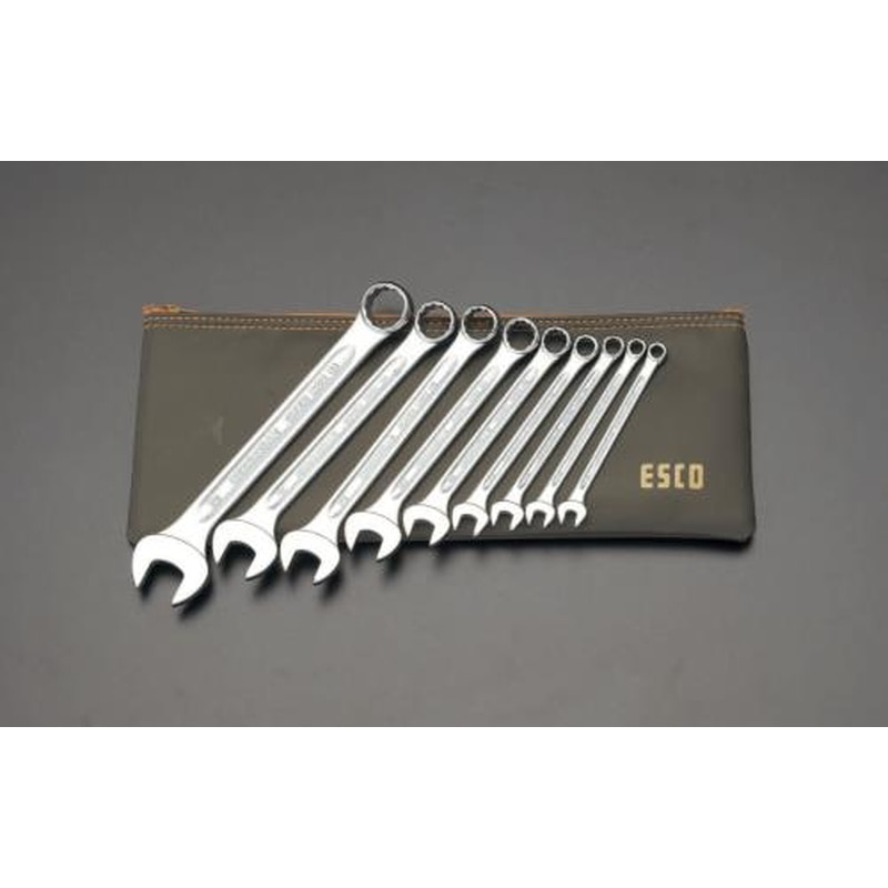 エスコ EA614ST-1B 9本組/5.5-19mm片目片口スパナ 1個（ご注文単位1個）【直送品】