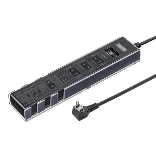 エスコ EA815GM-243 AC100V/14A/1.5m タップ(USB充電ポート5個付/クロ 1本 （ご注文単位1本）【直送品】