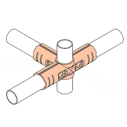 エスコ EA976AW-111A [パイプラック用] 5方向メタルジョイント(2組) 1袋 （ご注文単位1袋）【直送品】