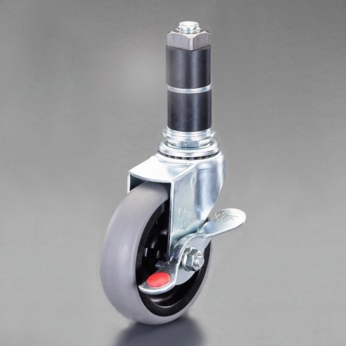 エスコ EA976AW-407S パイプラック用 75mm差込キャスター(自在ブレーキ/4個) 1セット （ご注文単位1セット）【直送品】