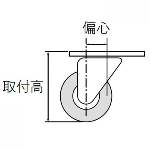 エスコ EA976AW-407S パイプラック用 75mm差込キャスター(自在ブレーキ/4個) 1セット (ご注文単位1セット)【直送品】