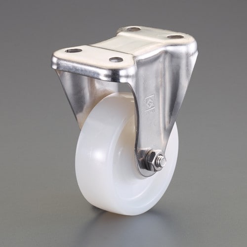 エスコ EA986PN-392 100mm キャスター(ナイロン車/固定/ステンレス製) 1個 （ご注文単位1個）【直送品】