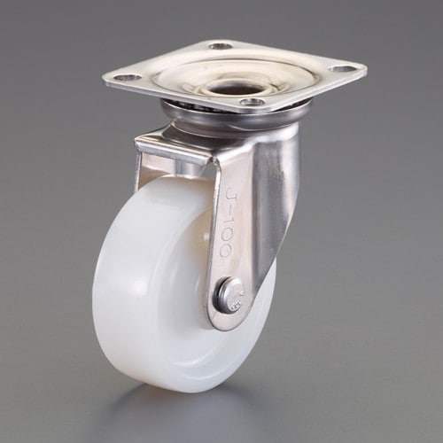 エスコ EA986PN-402 100mm キャスター(ナイロン車/自在/ステンレス製) 1個 （ご注文単位1個）【直送品】