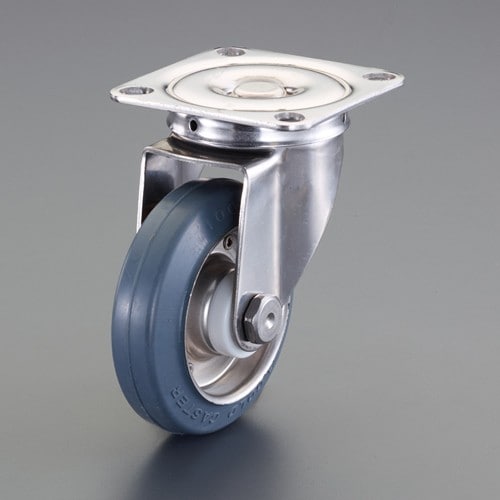 エスコ EA986PN-344 125mm キャスター(ゴム車/自在/ステンレス製) 1個 （ご注文単位1個）【直送品】