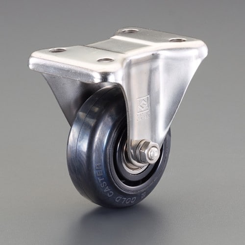 エスコ EA986PN-361 75mm キャスター(ゴム車/固定/ステンレス製) 1個 （ご注文単位1個）【直送品】