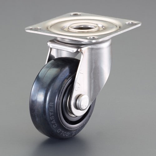 エスコ EA986PN-373 130mm キャスター(ゴム車/自在/ステンレス製) 1個 （ご注文単位1個）【直送品】