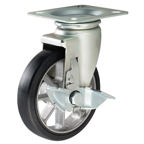 エスコ EA986PN-423 150mm 牽引用キャスタ-(自在ストッパー付/軽量) 1個 （ご注文単位1個）【直送品】