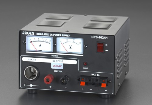 エスコ EA812-22A AC100V→DC24V/10A 直流安定化電源 1台 （ご注文単位1台）【直送品】