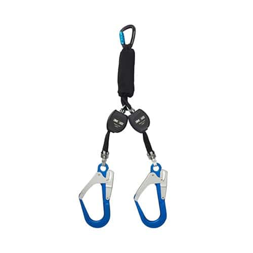 エスコ EA998HB-12 1.6 m ツインランヤード(巻取式) 1個 （ご注文単位1個）【直送品】