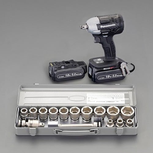 エスコ EA813PD-111C DC18.0V(1/2DR) インパクトレンチセット(充電式) 1セット （ご注文単位1セット）【直送品】