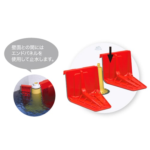 エスコ EA997Z-65 止水板用エンドパーツ(2個) 1セット (ご注文単位1セット)【直送品】