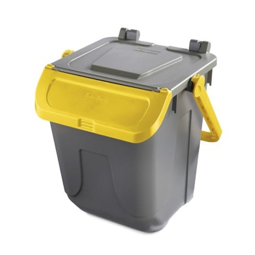 エスコ EA995CB-32 25L ダストボックス(フタロック付/黄) 1台 （ご注文単位1台）【直送品】