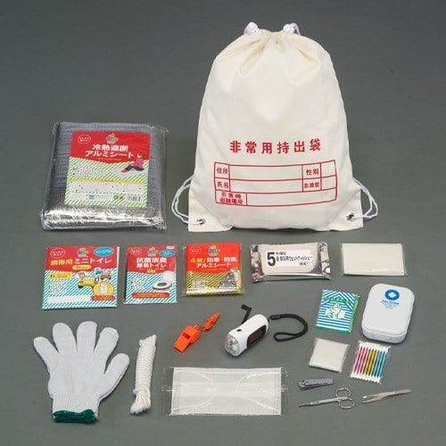 エスコ EA999ZH-5 非常用持ち出し袋セット(20点) 1箱 （ご注文単位1箱）【直送品】