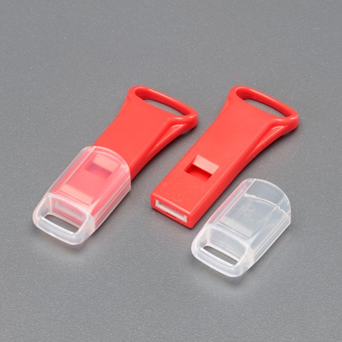 エスコ EA916XK-4 48x20x8mm超薄型ホイッスル(赤/キャップ付/10個) 1袋 （ご注文単位1袋）【直送品】