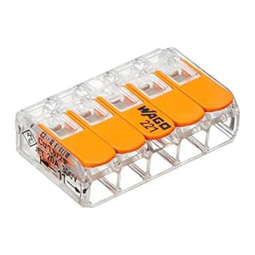 エスコ EA538WA-13 差込形電線コネクター(5極/5個) 1束 （ご注文単位1束）【直送品】