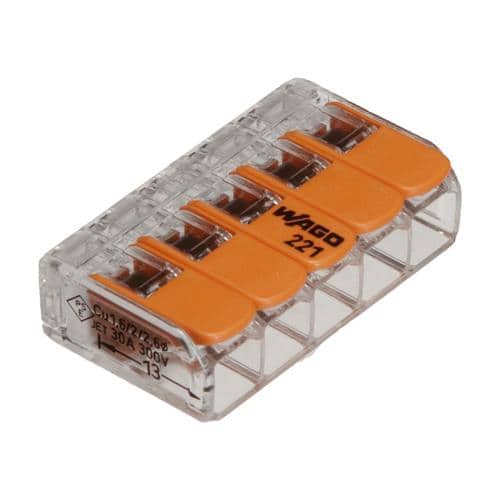 エスコ EA538WA-18 差込形電線コネクター(5極/5個) 1束 （ご注文単位1束）【直送品】