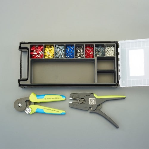 エスコ EA538KR-10 0.5-10.0m㎡ フェルール端子・圧着工具セット 1セット （ご注文単位1セット）【直送品】