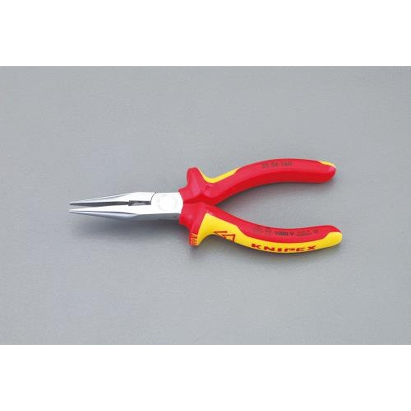 エスコ EA537KD-160 160mm絶縁ラジオペンチ(グリップ付/メッキ) 1個（ご注文単位1個）【直送品】