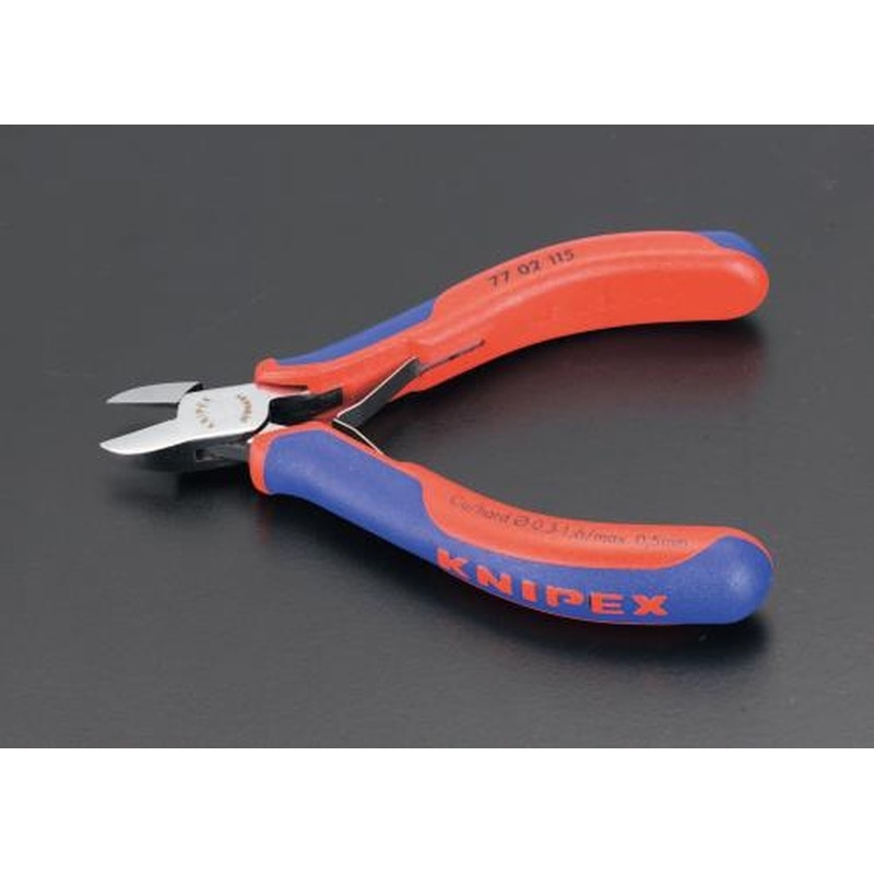 エスコ EA535KD-1 115mm精密用ニッパー(グリップ・バネ付/斜刃) 1個(ご注文単位1個)【直送品】