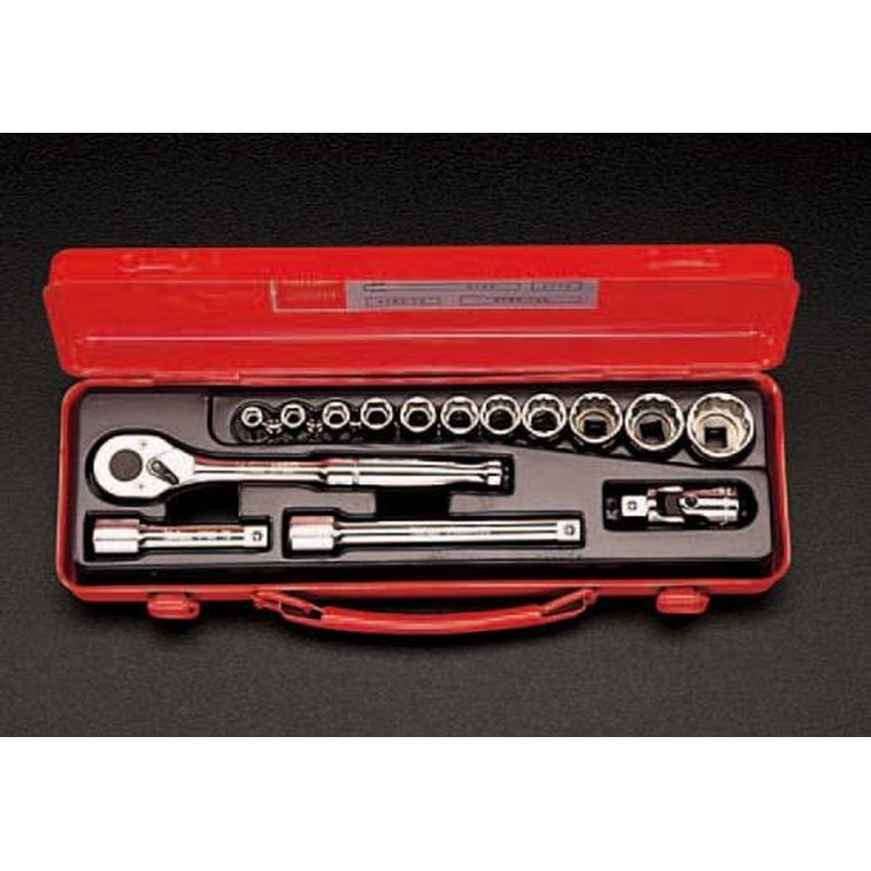 エスコ EA618B-10 3/8”DRソケットレンチセット 1個（ご注文単位1個）【直送品】