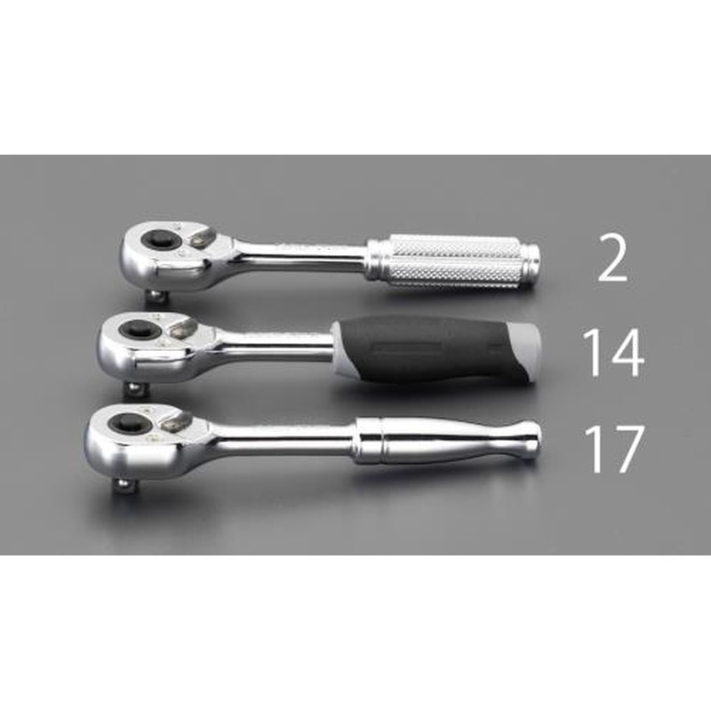 エスコ EA618AA-2 1/4”DR/115mmラチェットハンドル(ロッキング) 1個（ご注文単位1個）【直送品】