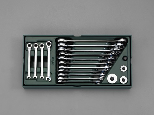 エスコ EA687YA-15A 15本組 ギアレンチ(トレー入り) 1セット （ご注文単位1セット）【直送品】