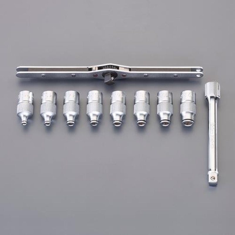 エスコ EA829A 3/8”DR/M1-M12タップホルダーセット 1個(ご注文単位1個)【直送品】