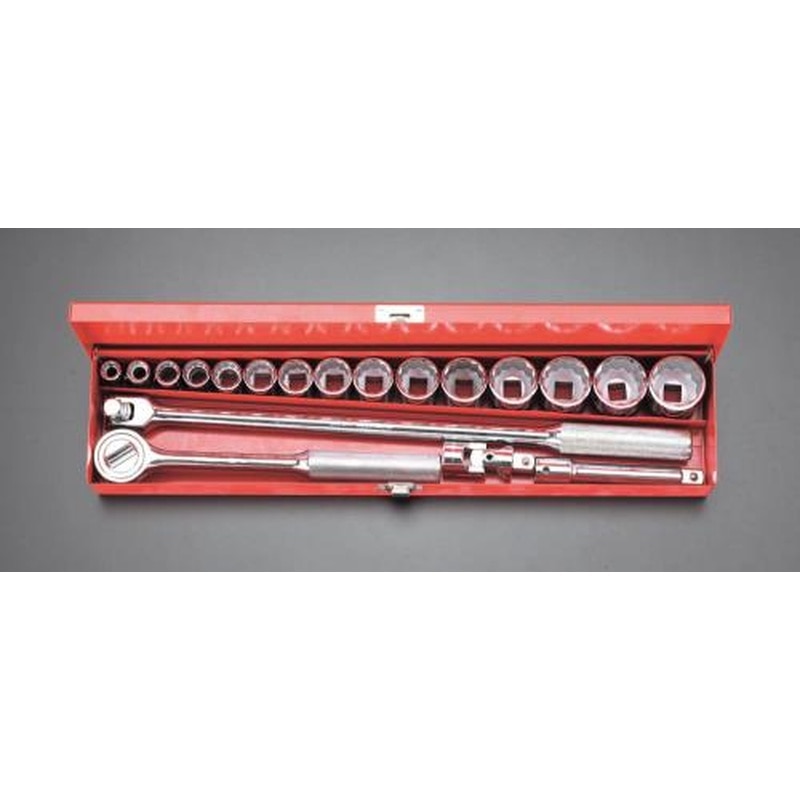 エスコ EA617AD-1 1/2”DRソケットレンチセット(インチサイズ) 1個(ご注文単位1個)【直送品】