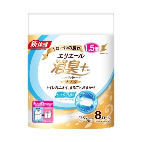 エスコ EA929AD-8A トイレットペーパー(消臭+・ダブル/96ロール) 1箱 （ご注文単位1箱）【直送品】