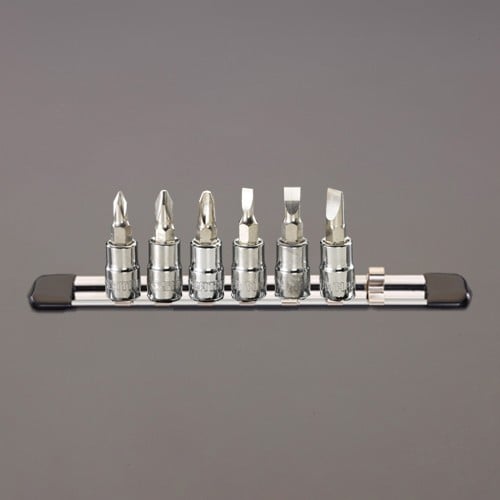 エスコ EA687AM-50 1/4DR/6個組 [+ -]ビットソケットセット 1セット （ご注文単位1セット）【直送品】