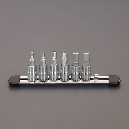 エスコ EA687AM-100A 1/4DR/3.0-6.0mm [INHEX]ビットソケット 1セット （ご注文単位1セット）【直送品】